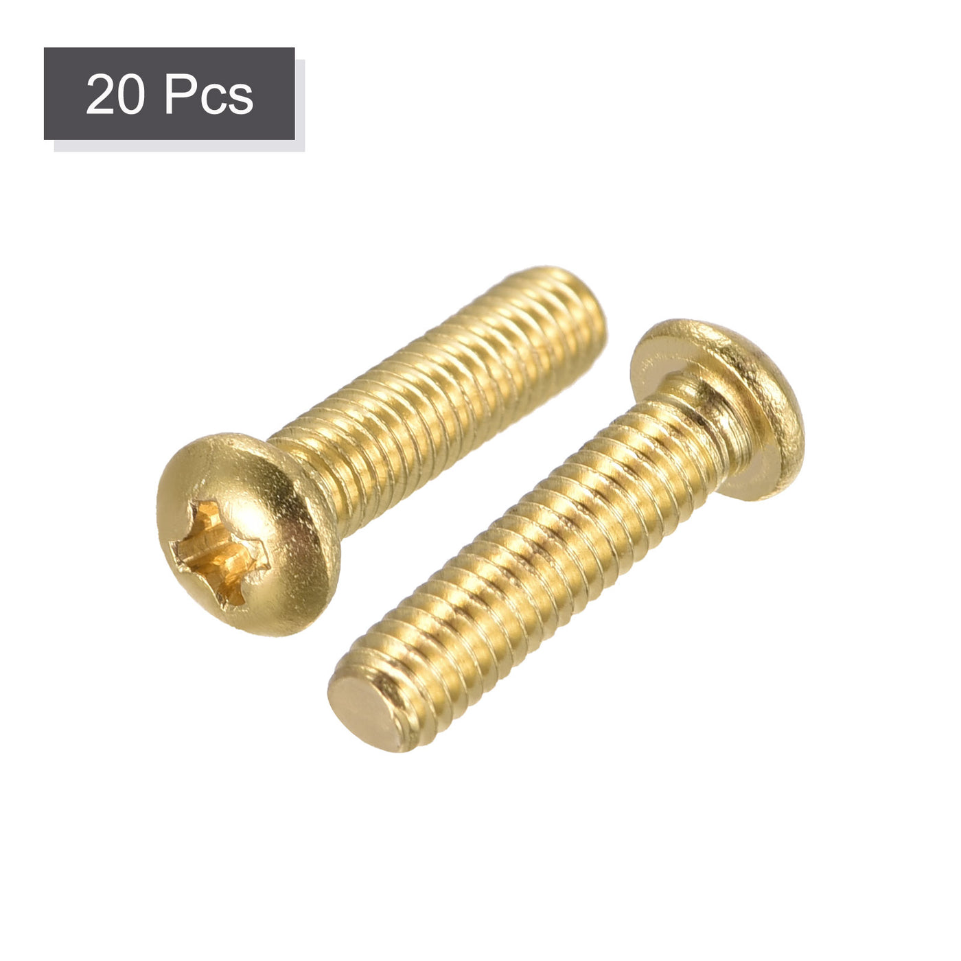 Harfington Brass Machine Screw, Phillips Pan Head Fastener Bolts for Furniture, Office Equipment, Electronics