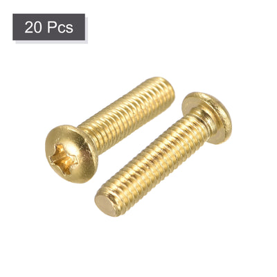 Harfington Brass Machine Screw, Phillips Pan Head Fastener Bolts for Furniture, Office Equipment, Electronics
