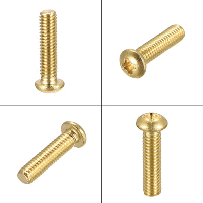 Harfington Brass Machine Screw, Phillips Pan Head Fastener Bolts for Furniture, Office Equipment, Electronics