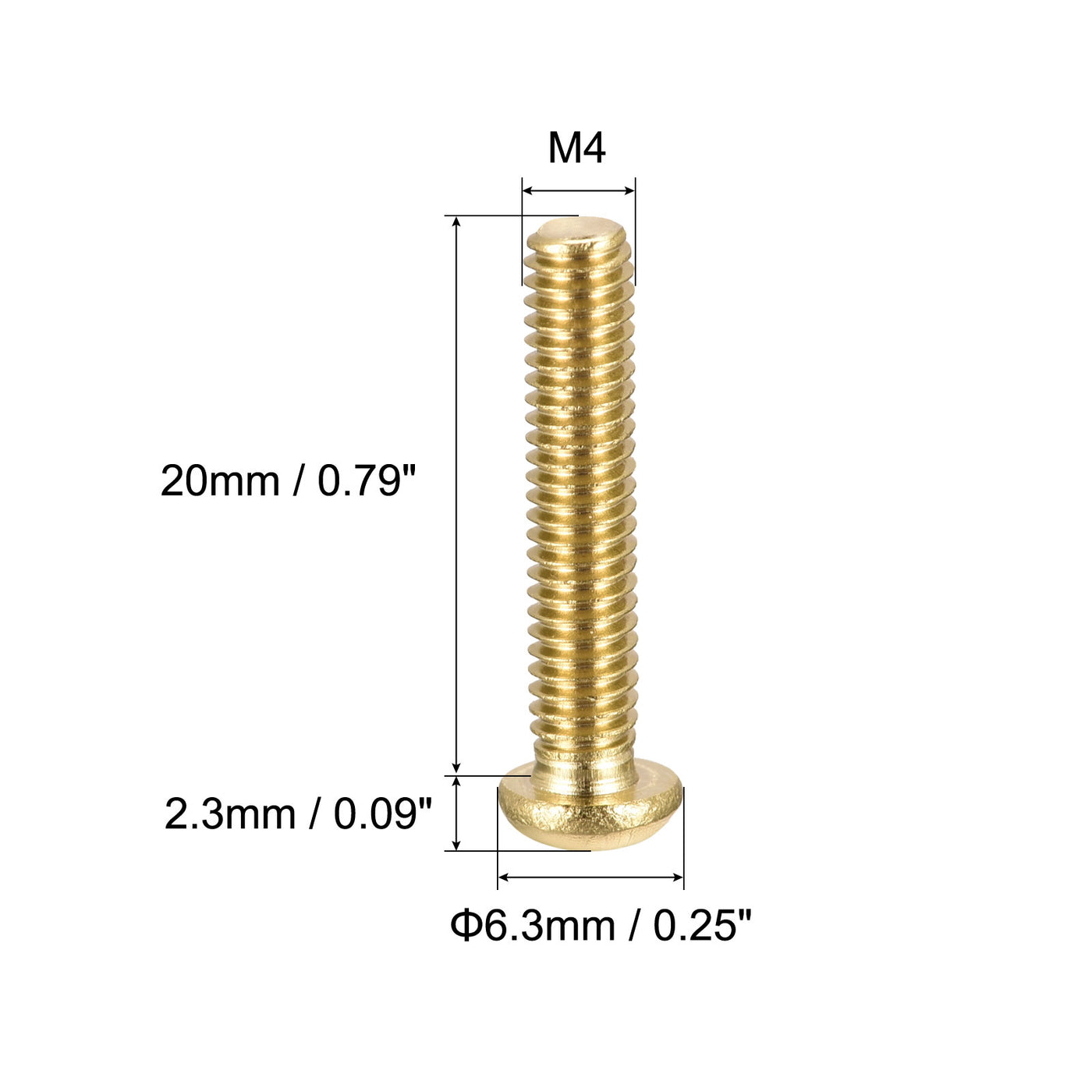 Harfington Brass Machine Screw, Phillips Pan Head Fastener Bolts for Furniture, Office Equipment, Electronics
