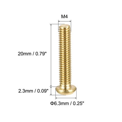 Harfington Brass Machine Screw, Phillips Pan Head Fastener Bolts for Furniture, Office Equipment, Electronics