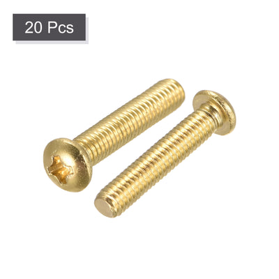 Harfington Brass Machine Screw, Phillips Pan Head Fastener Bolts for Furniture, Office Equipment, Electronics