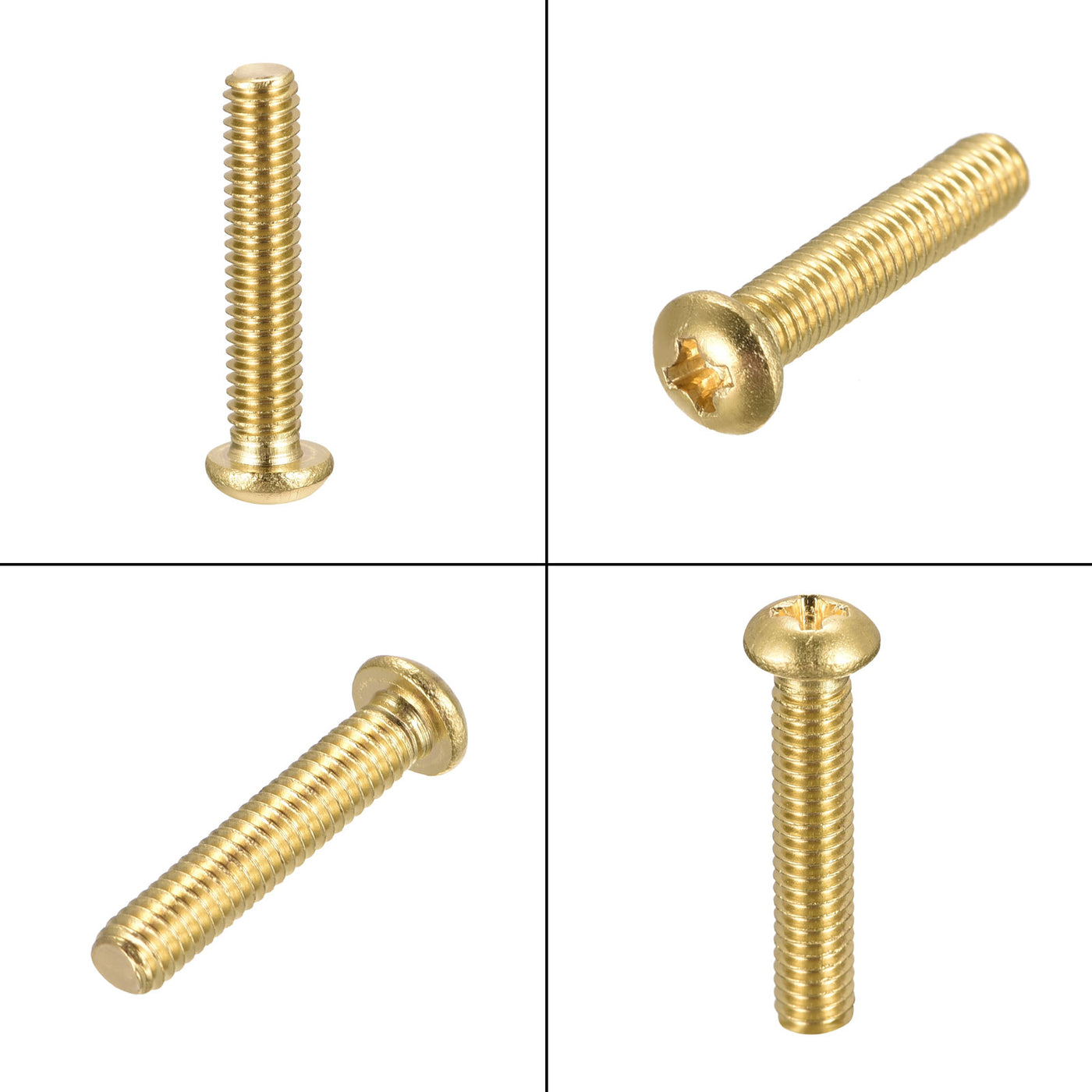 Harfington Brass Machine Screw, Phillips Pan Head Fastener Bolts for Furniture, Office Equipment, Electronics
