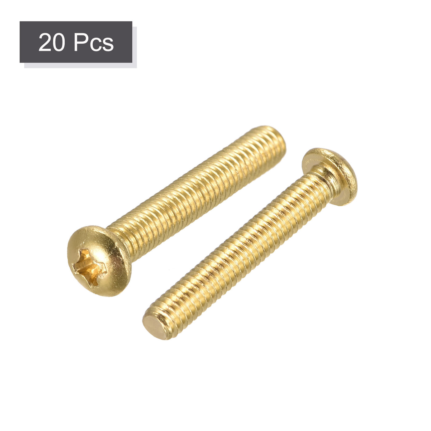 Harfington Brass Machine Screw, Phillips Pan Head Fastener Bolts for Furniture, Office Equipment, Electronics