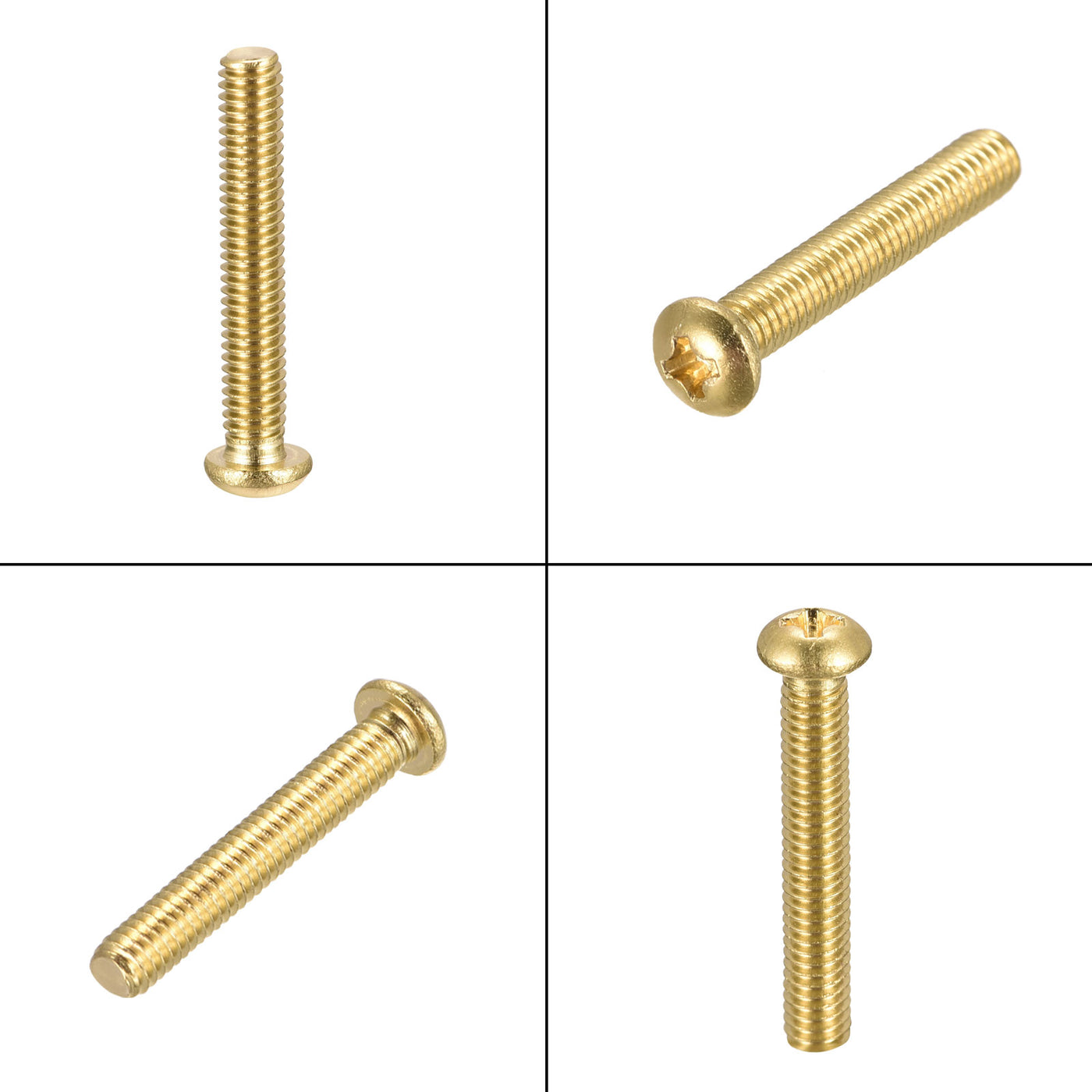 Harfington Brass Machine Screw, Phillips Pan Head Fastener Bolts for Furniture, Office Equipment, Electronics