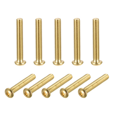 Harfington Brass Machine Screw, Phillips Pan Head Fastener Bolts for Furniture, Office Equipment, Electronics