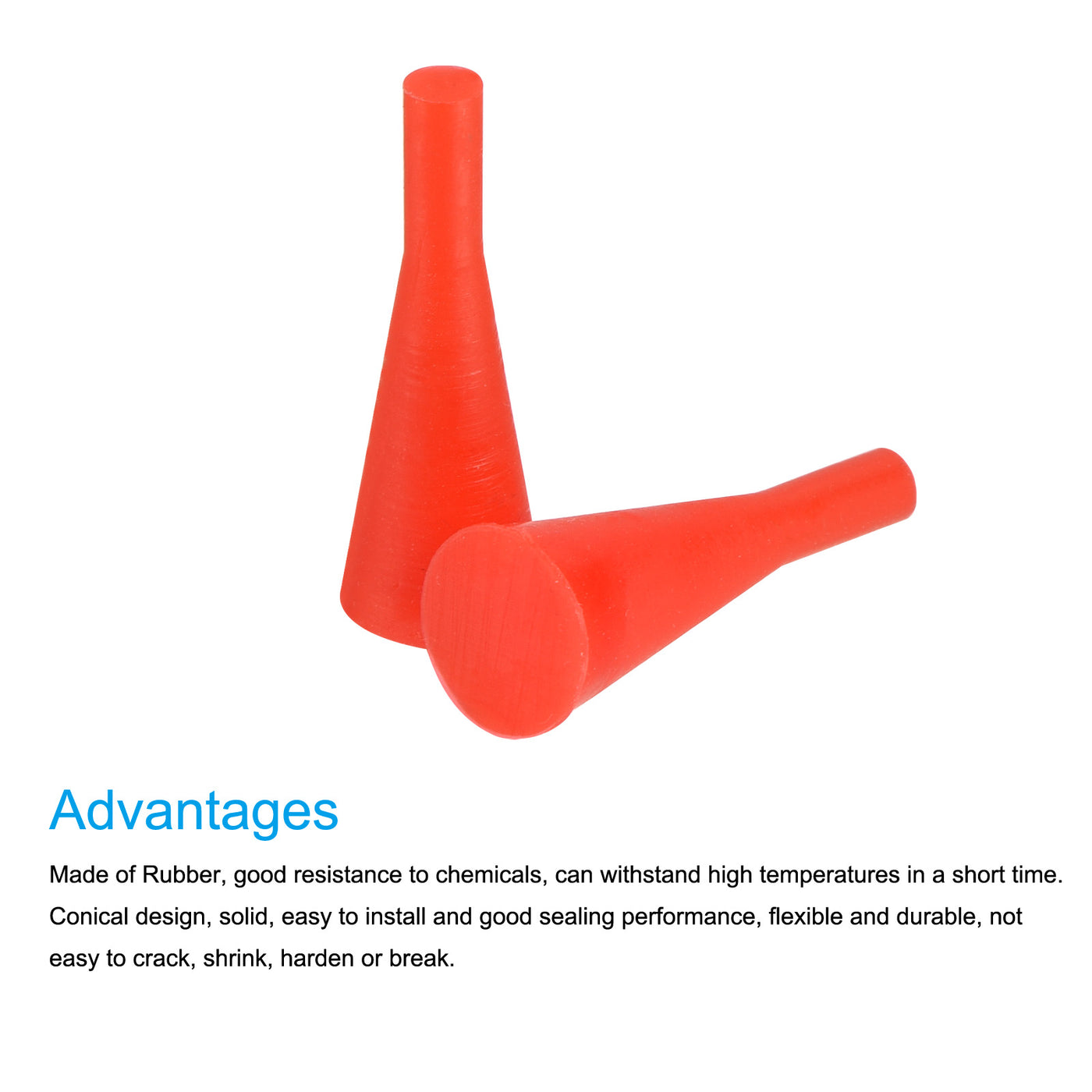 Harfington Silicone Rubber Taper Plug, Solid, for Powder Coating Laboratory Use