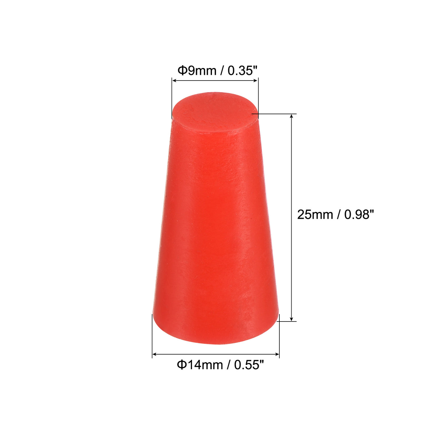 Harfington Silicone Rubber Taper Plug, Solid for Powder Coating Laboratory Use