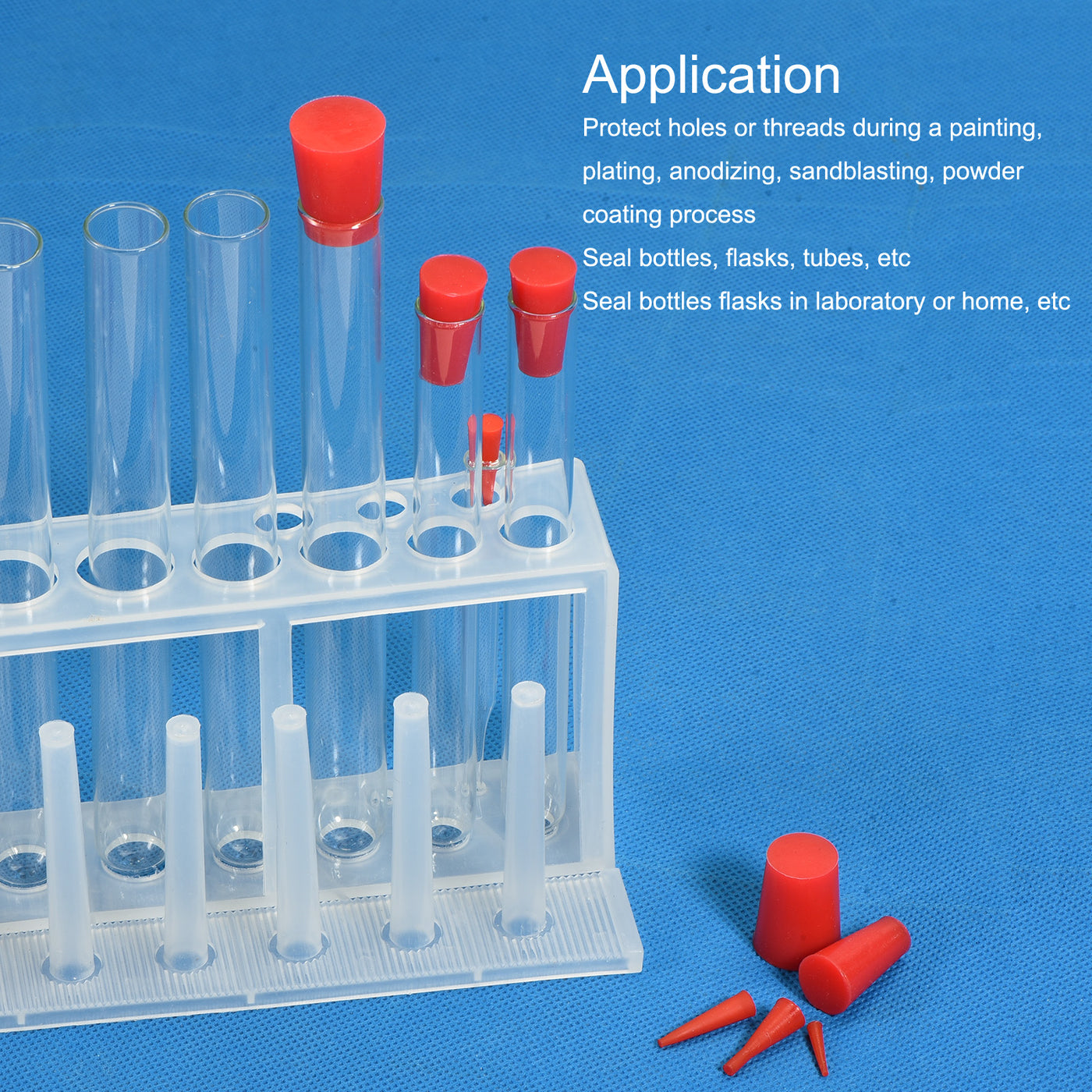Harfington Silicone Rubber Taper Plug, Solid for Powder Coating Laboratory Use