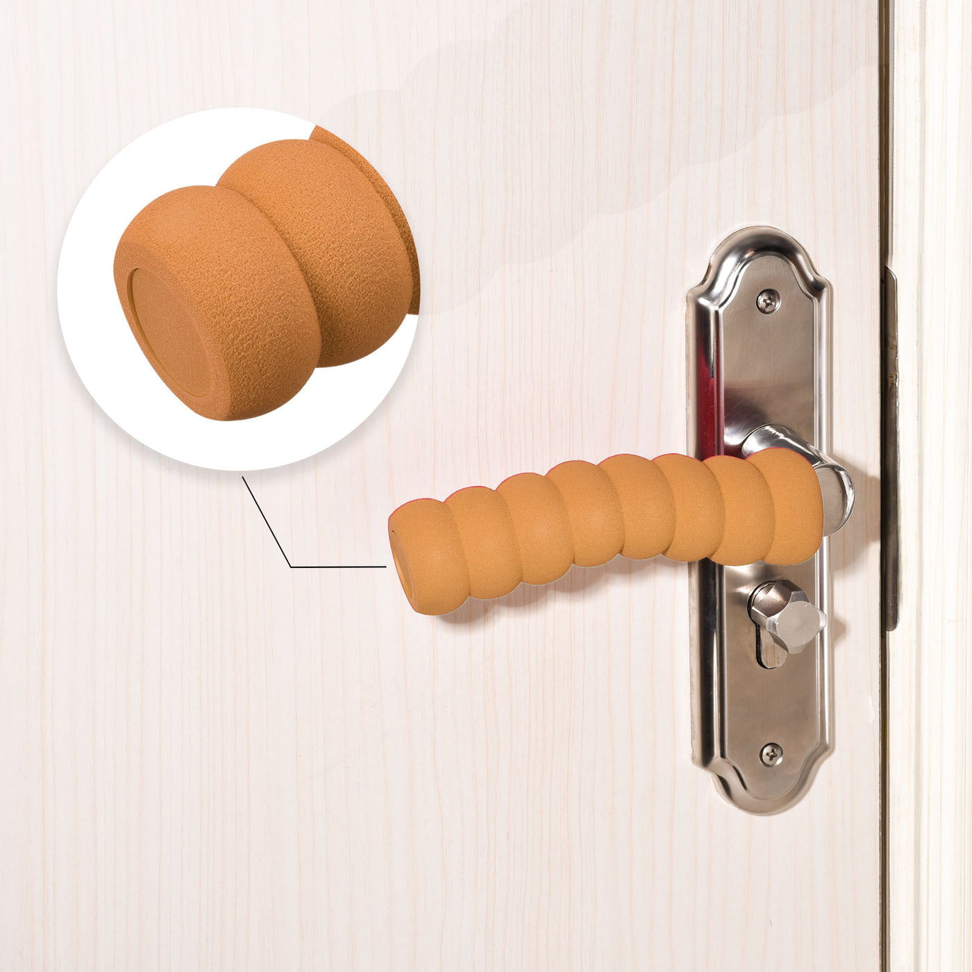 Harfington Door Handle Cover Nitrile Rubber Protector Spiral Sleeve