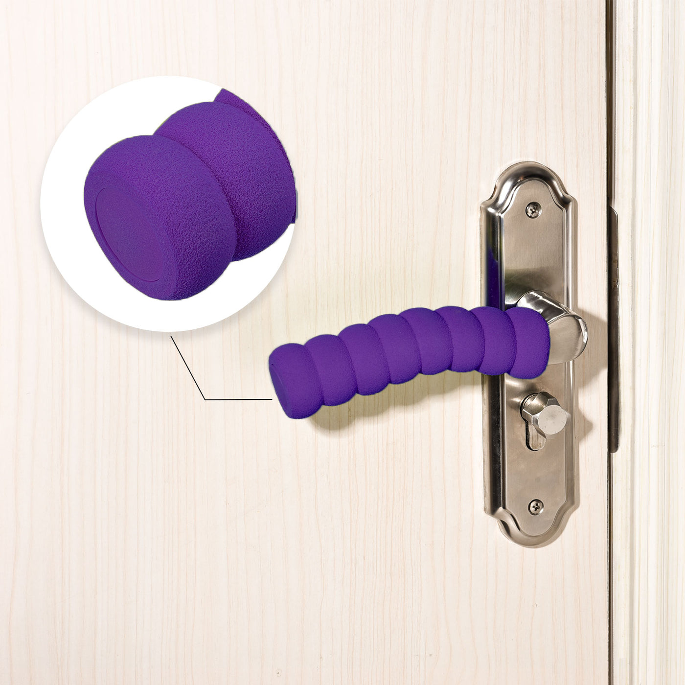 Harfington Door Handle Cover Nitrile Rubber Protector Spiral Sleeve