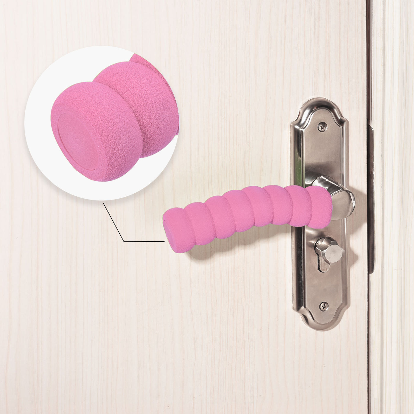Harfington Door Handle Cover Nitrile Rubber Protector Spiral Sleeve