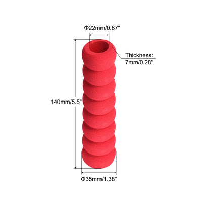 Harfington Uxcell Door Handle Cover Nitrile Rubber Protector Spiral Sleeve Red 5pcs