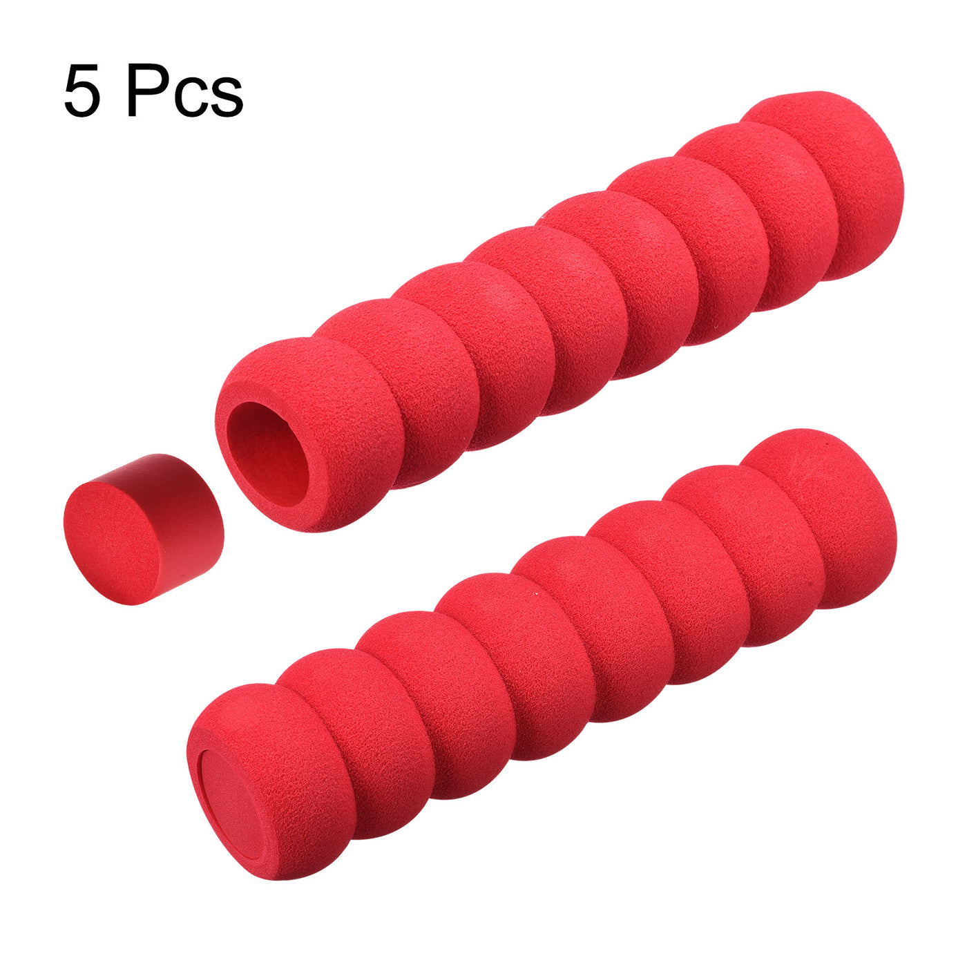 uxcell Uxcell Door Handle Cover Nitrile Rubber Protector Spiral Sleeve Red 5pcs