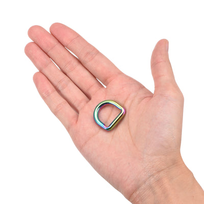 Harfington Uxcell Metal D Ring 0.63"(16mm) Zinc Alloy Buckle for Hardware Craft DIY Colorful 4pcs