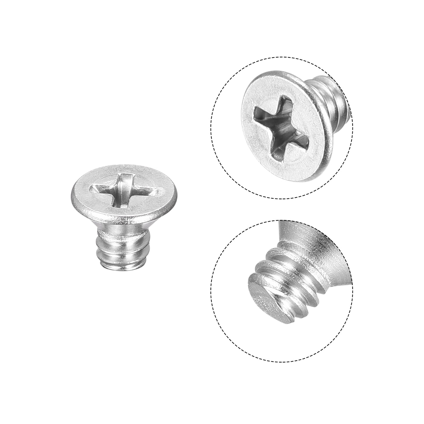 Harfington Flat Head Machine Screws Phillips 304 Stainless Steel Bolts