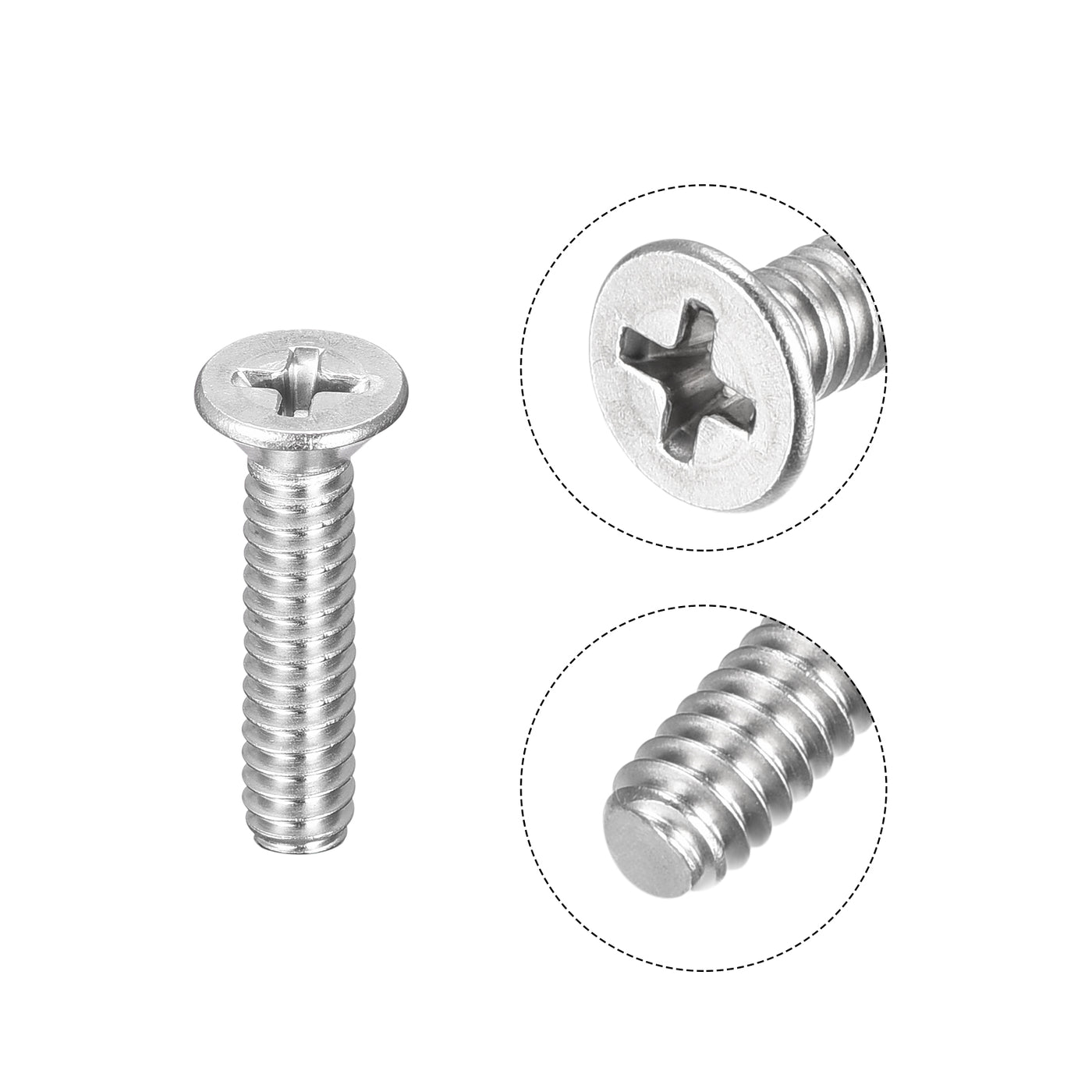 Harfington Flat Head Machine Screws Phillips 304 Stainless Steel Bolts