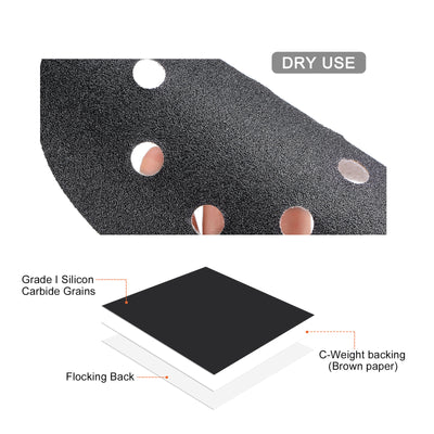 Harfington Sanding Disc Hook and Loop Silicon Carbide C-Weight Backing Sandpaper