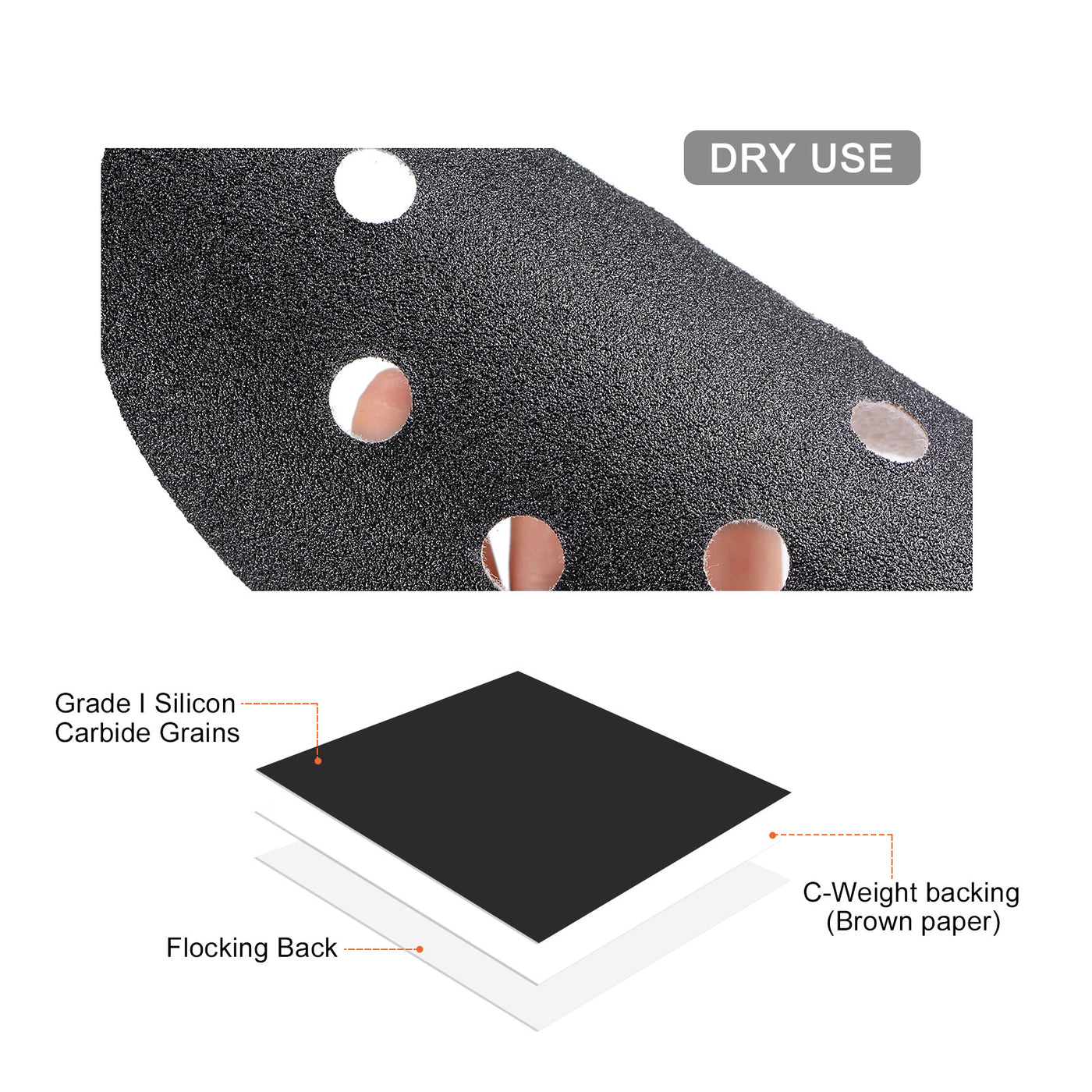 uxcell Sanding Disc Hook and Loop Silicon Carbide C-Weight Backing Sandpaper