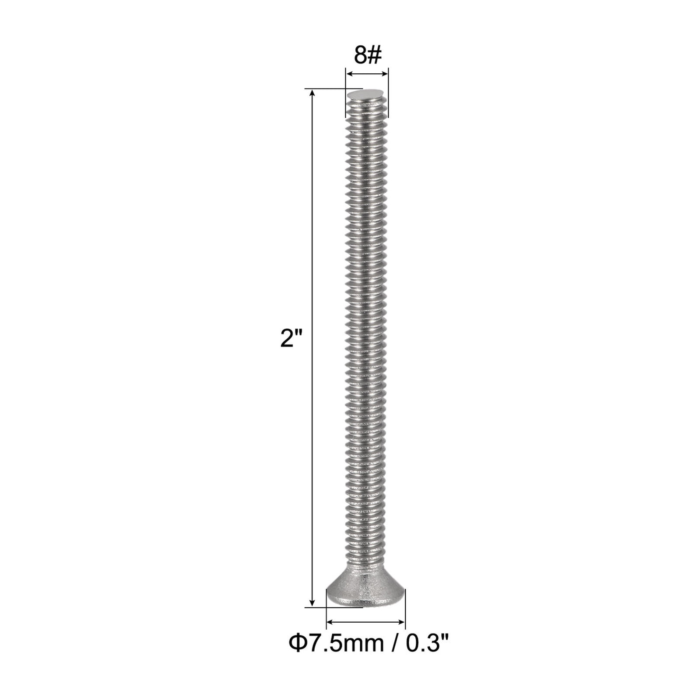Harfington Flat Head Machine Screw Phillips, 304 Stainless Steel Bolts,