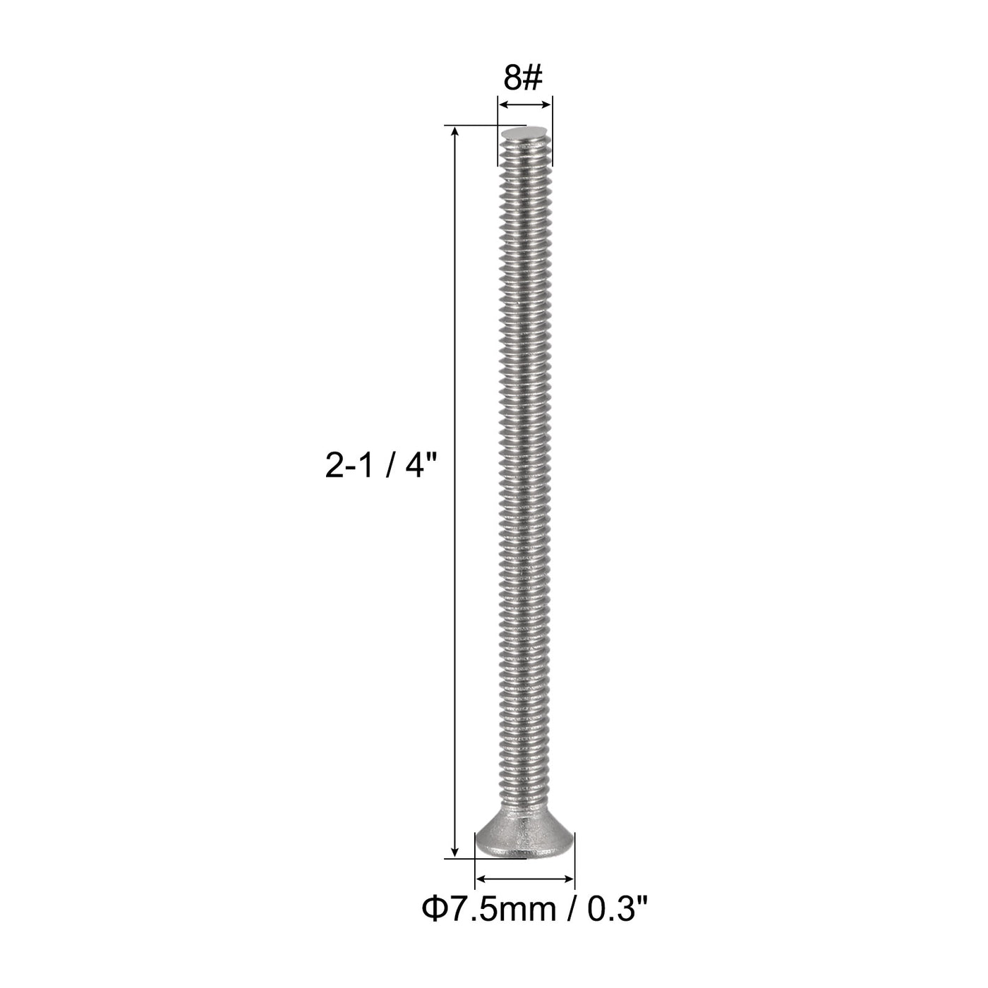 Harfington Flat Head Machine Screw Phillips, 304 Stainless Steel Bolts,