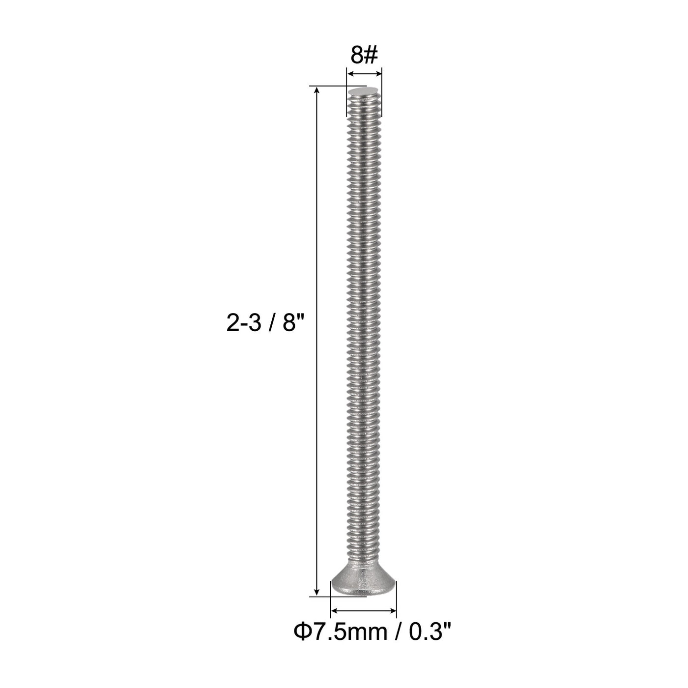 Harfington Flat Head Machine Screw Phillips, 304 Stainless Steel Bolts,
