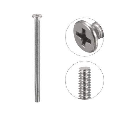 Harfington Flat Head Machine Screw Phillips, 304 Stainless Steel Bolts,