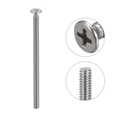 Harfington Flat Head Machine Screw, Phillips 304 Stainless Steel Bolts,