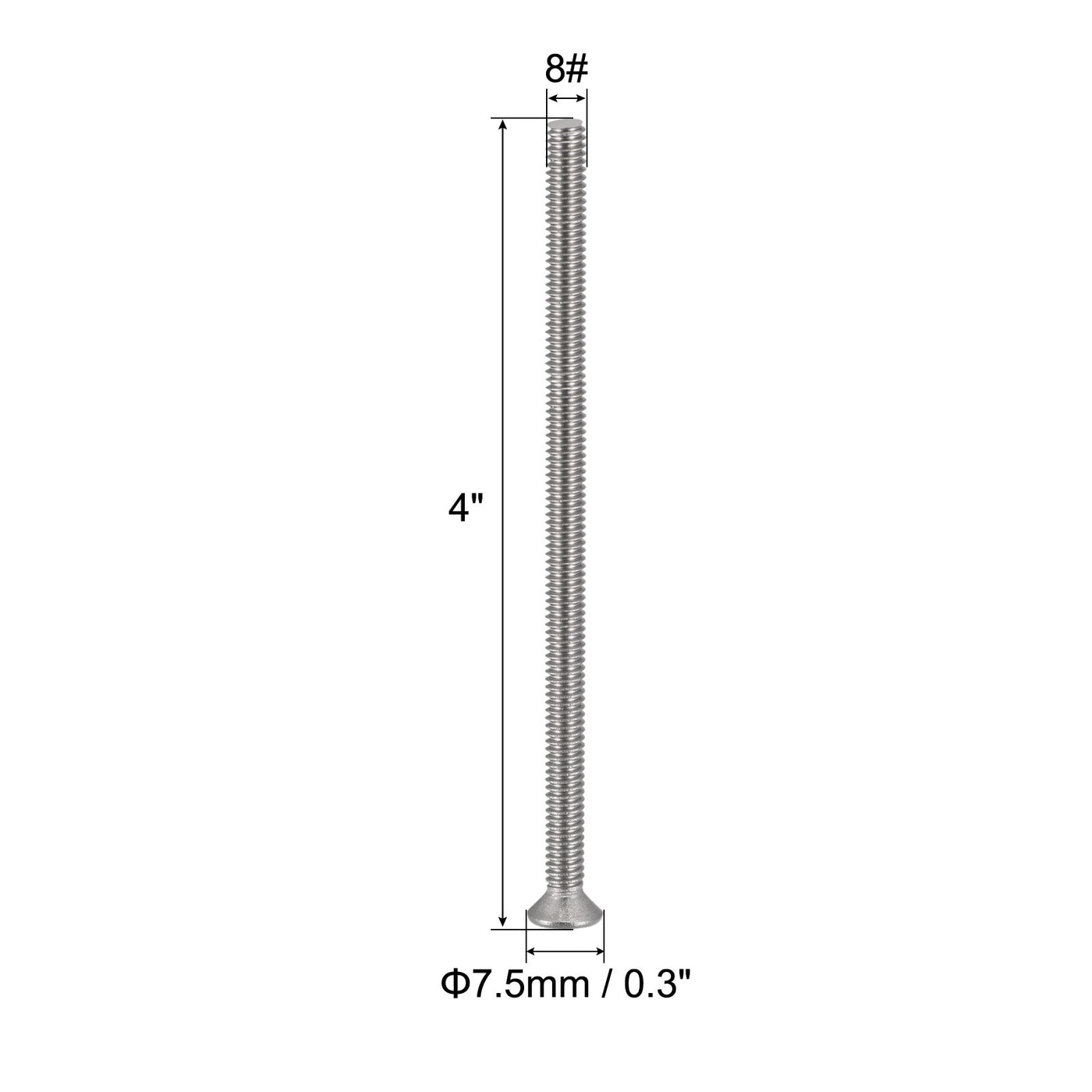 Harfington Flat Head Machine Screw, Phillips 304 Stainless Steel Bolts,