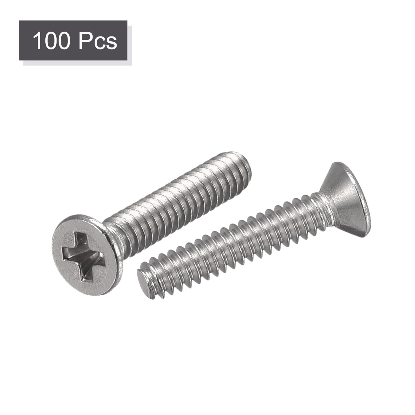 Harfington Flat Head Machine Screw Phillips 304 Stainless Steel Bolt
