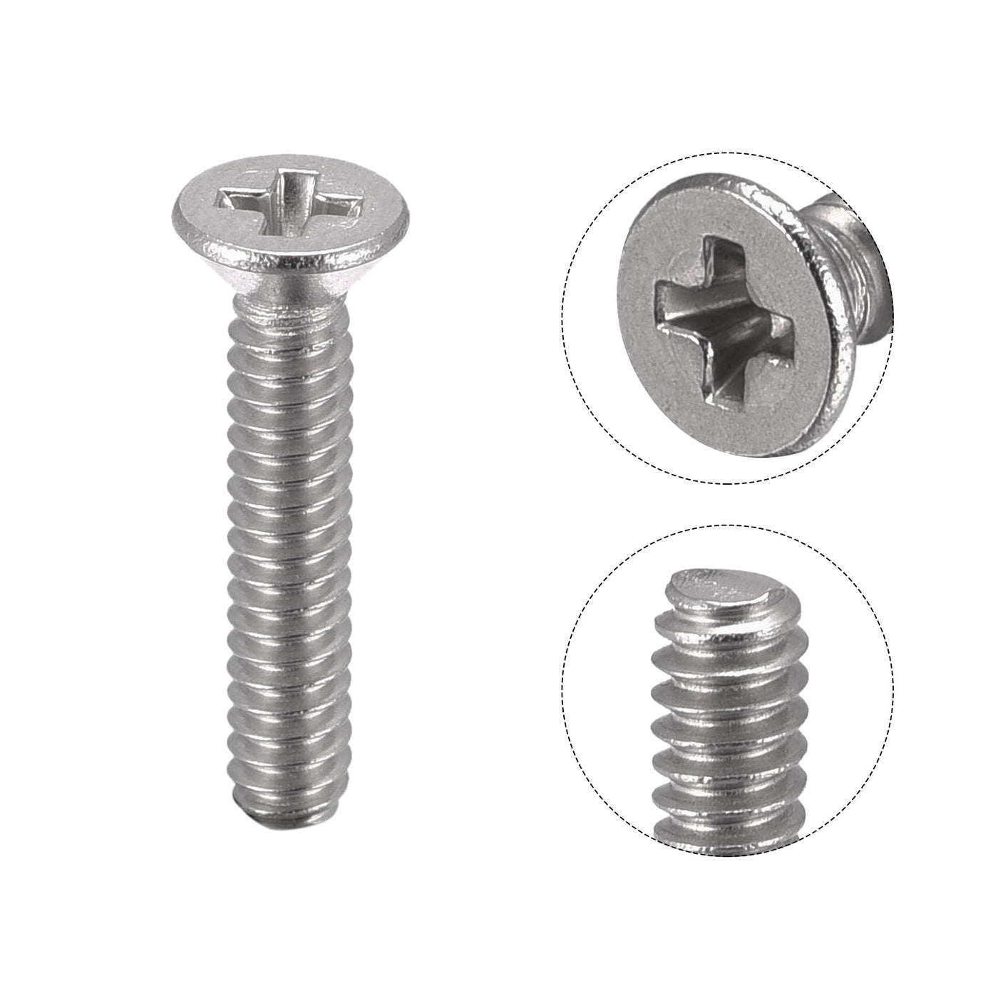 Harfington Flat Head Machine Screws Phillips 304 Stainless Steel Bolt,