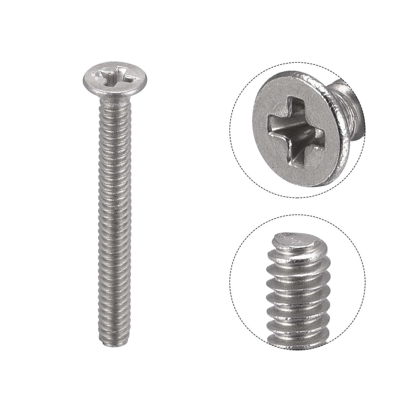 Harfington Flat Head Machine Screws Phillips 304 Stainless Steel Bolt,
