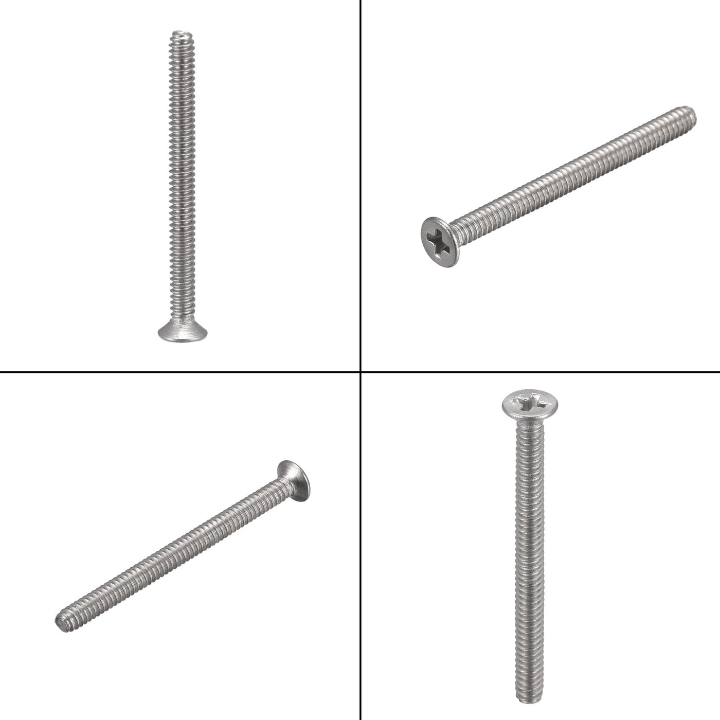 Harfington Flat Head Machine Screw Phillips 304 Stainless Steel Bolt