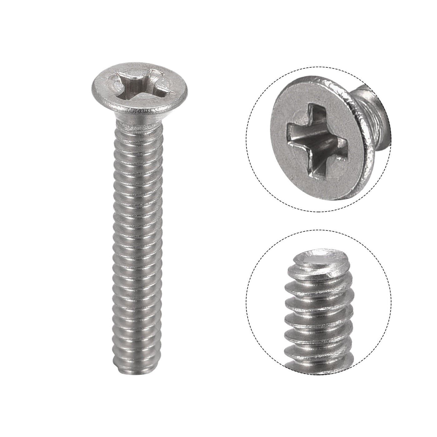 Harfington Flat Head Machine Screw Phillips 304 Stainless Steel Bolt