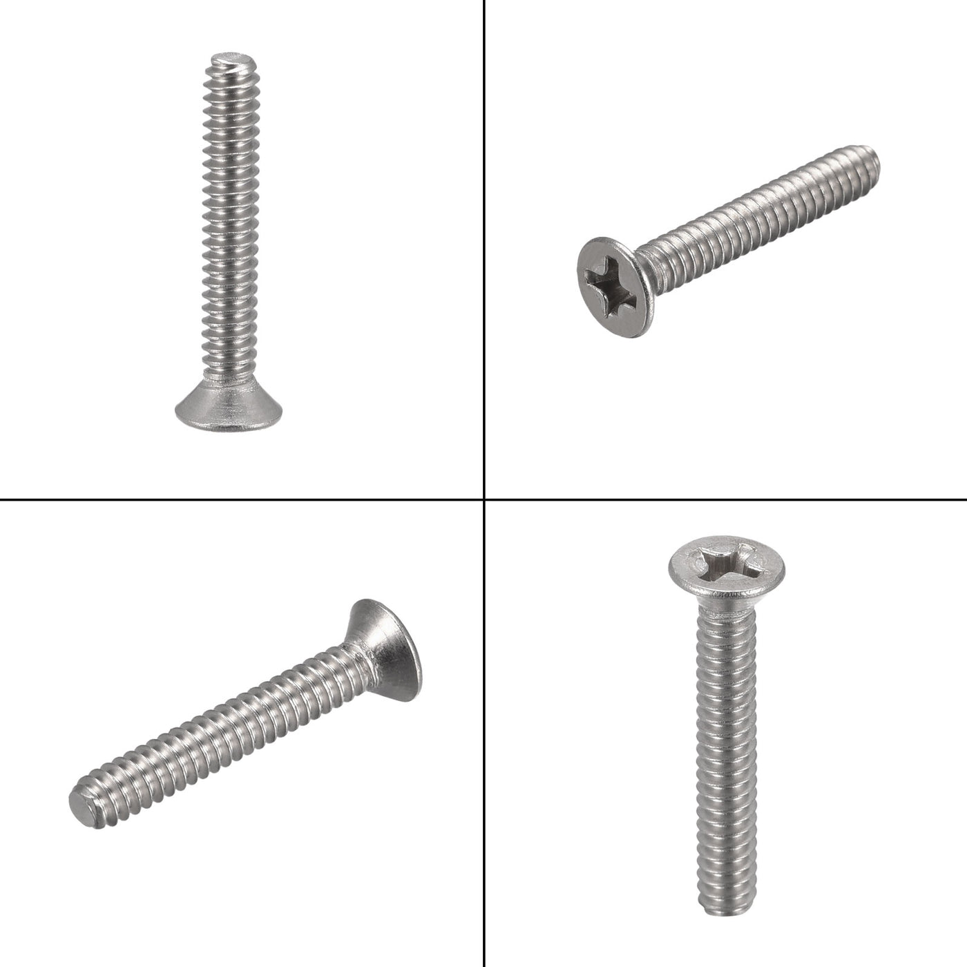 Harfington Flat Head Machine Screw Phillips 304 Stainless Steel Bolt