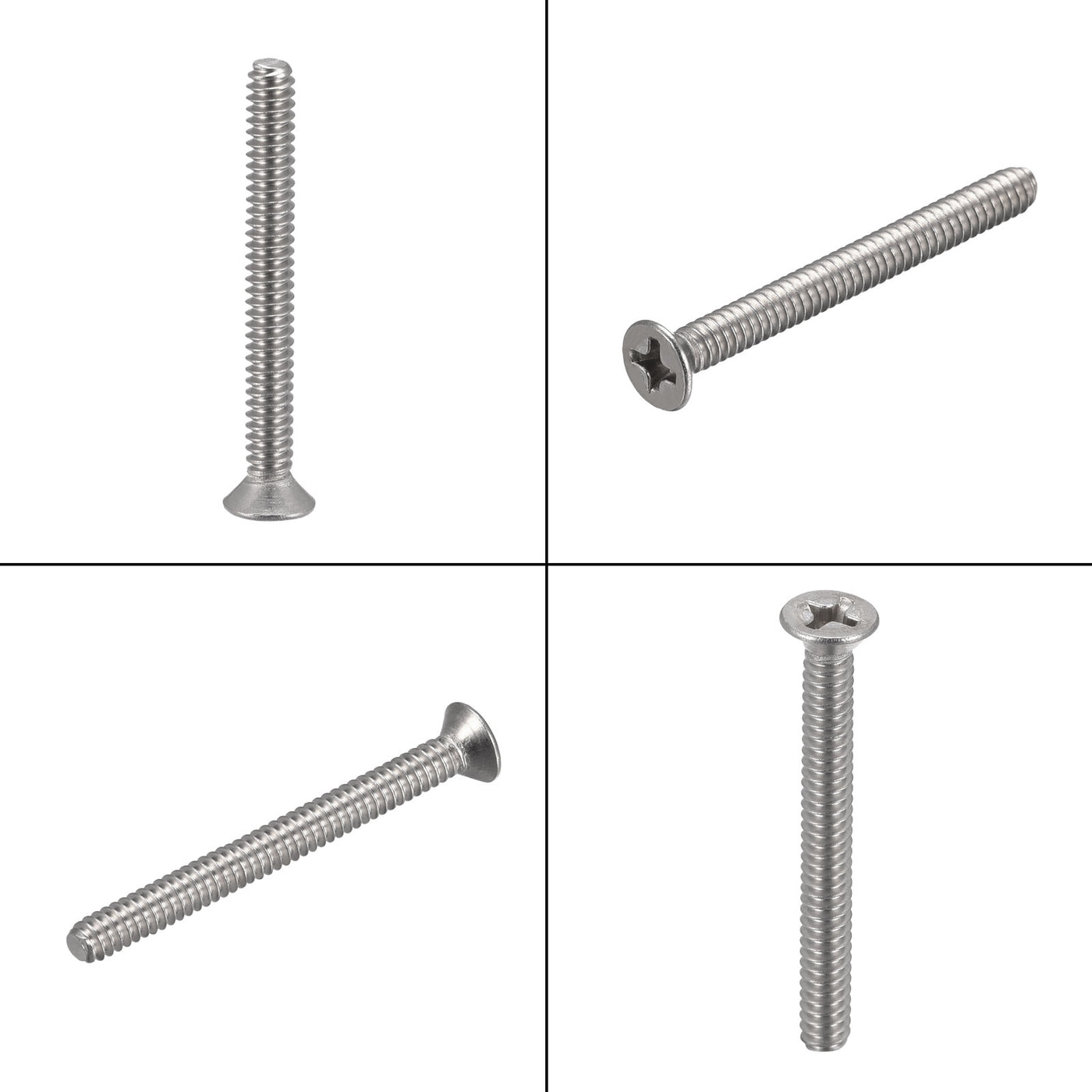 Harfington Flat Head Machine Screw Phillips 304 Stainless Steel Bolt