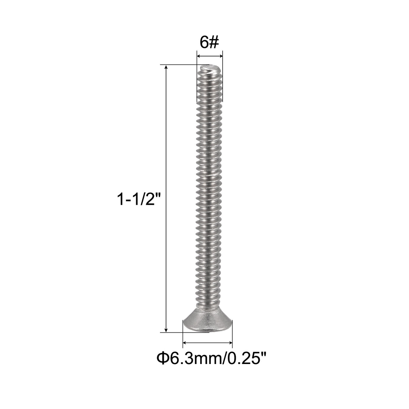 Harfington Flat Head Machine Screw Phillips 304 Stainless Steel Bolt
