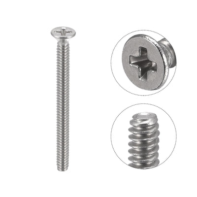 Harfington Flat Head, Machine Screws, Phillips 304 Stainless Steel Bolts,