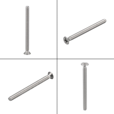 Harfington Flat Head Machine Screw Phillips 304 Stainless Steel Bolt