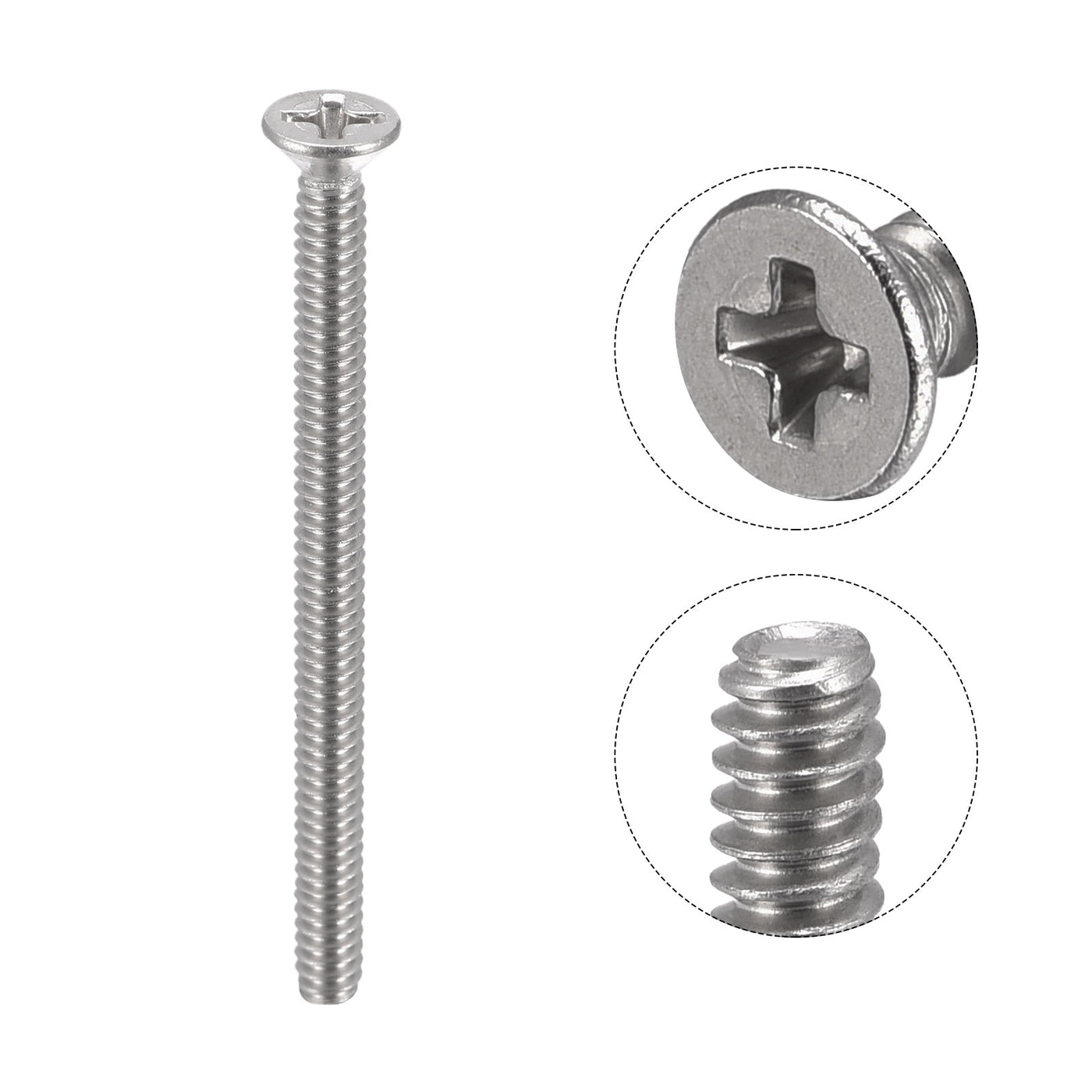 Harfington Flat Head, Machine Screws, Phillips 304 Stainless Steel Bolts,