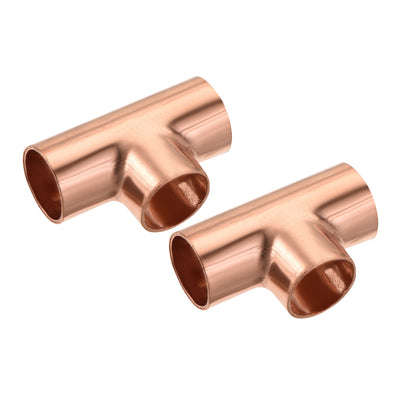 Harfington Tee Copper Fitting 3 Way Welding Joint for Air Conditioner