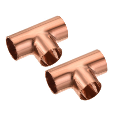 Harfington Tee Copper Fitting 3 Way Welding Joint for Air Conditioner