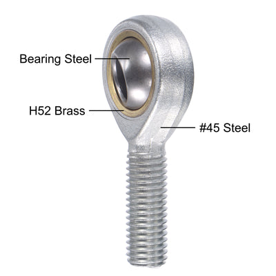 Harfington Rod End Bearing Self-lubricated Joint Bearing Right Hand Male Thread Connector