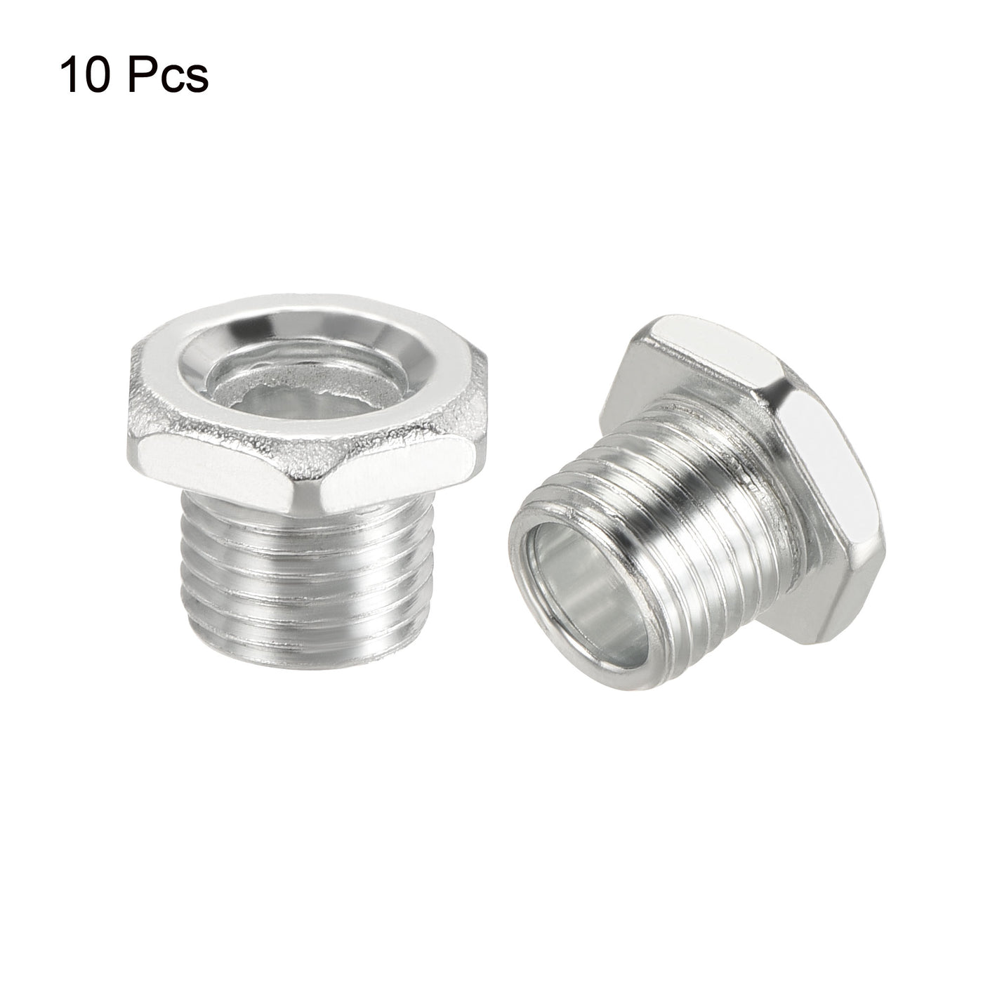 Harfington Lamp Rod 11mm Long M10 Thread Pipe Hexagon Countersunk Flat Head for Chandelier, Galvanized Iron Pack of 10