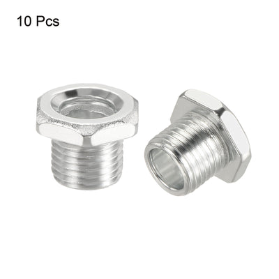 Harfington Lamp Rod 11mm Long M10 Thread Pipe Hexagon Countersunk Flat Head for Chandelier, Galvanized Iron Pack of 10