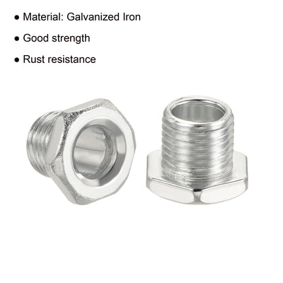 Harfington Lamp Rod 11mm Long M10 Thread Pipe Hexagon Countersunk Flat Head for Chandelier, Galvanized Iron Pack of 10