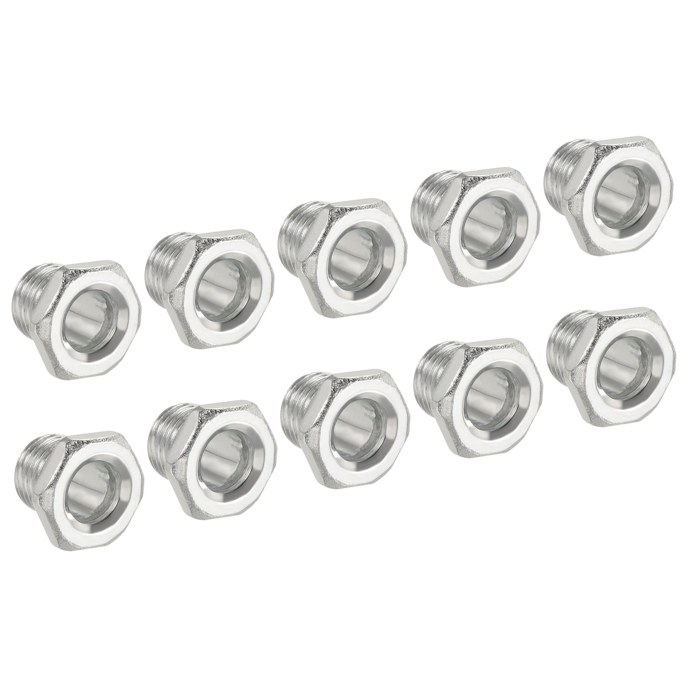 Harfington Lamp Rod 11mm Long M10 Thread Pipe Hexagon Countersunk Flat Head for Chandelier, Galvanized Iron Pack of 10