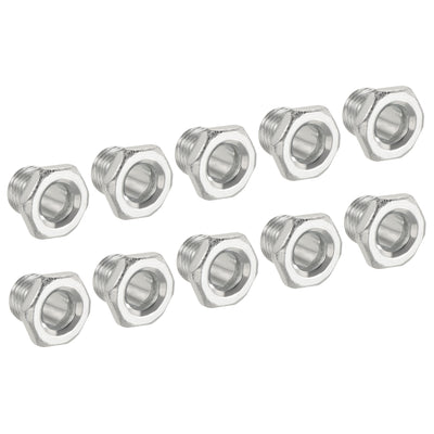 Harfington Lamp Rod 11mm Long M10 Thread Pipe Hexagon Countersunk Flat Head for Chandelier, Galvanized Iron Pack of 10