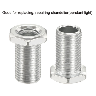 Harfington Lamp Rod 20mm Long M10 Thread Pipe Hexagon Countersunk Flat Head for Chandelier, Galvanized Iron Pack of 10