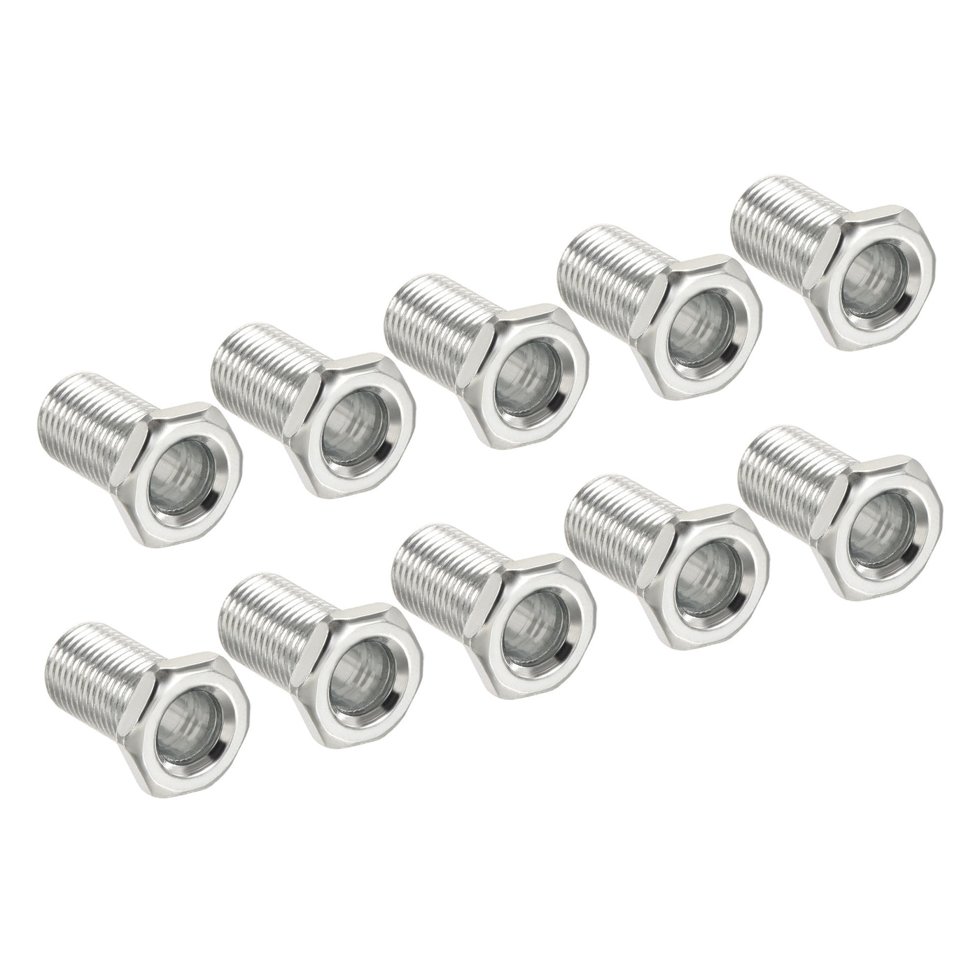Harfington Lamp Rod 20mm Long M10 Thread Pipe Hexagon Countersunk Flat Head for Chandelier, Galvanized Iron Pack of 10